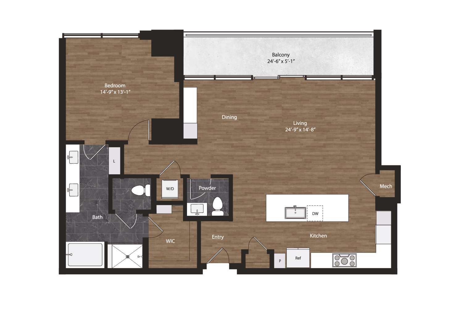 Floor plan layout diagram for PH1-2